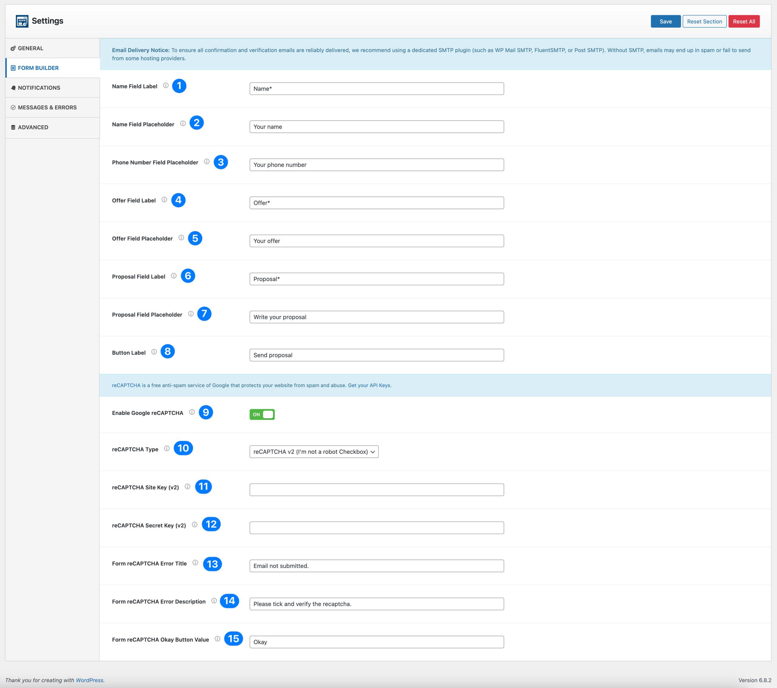 Domain For Sale Form Builder