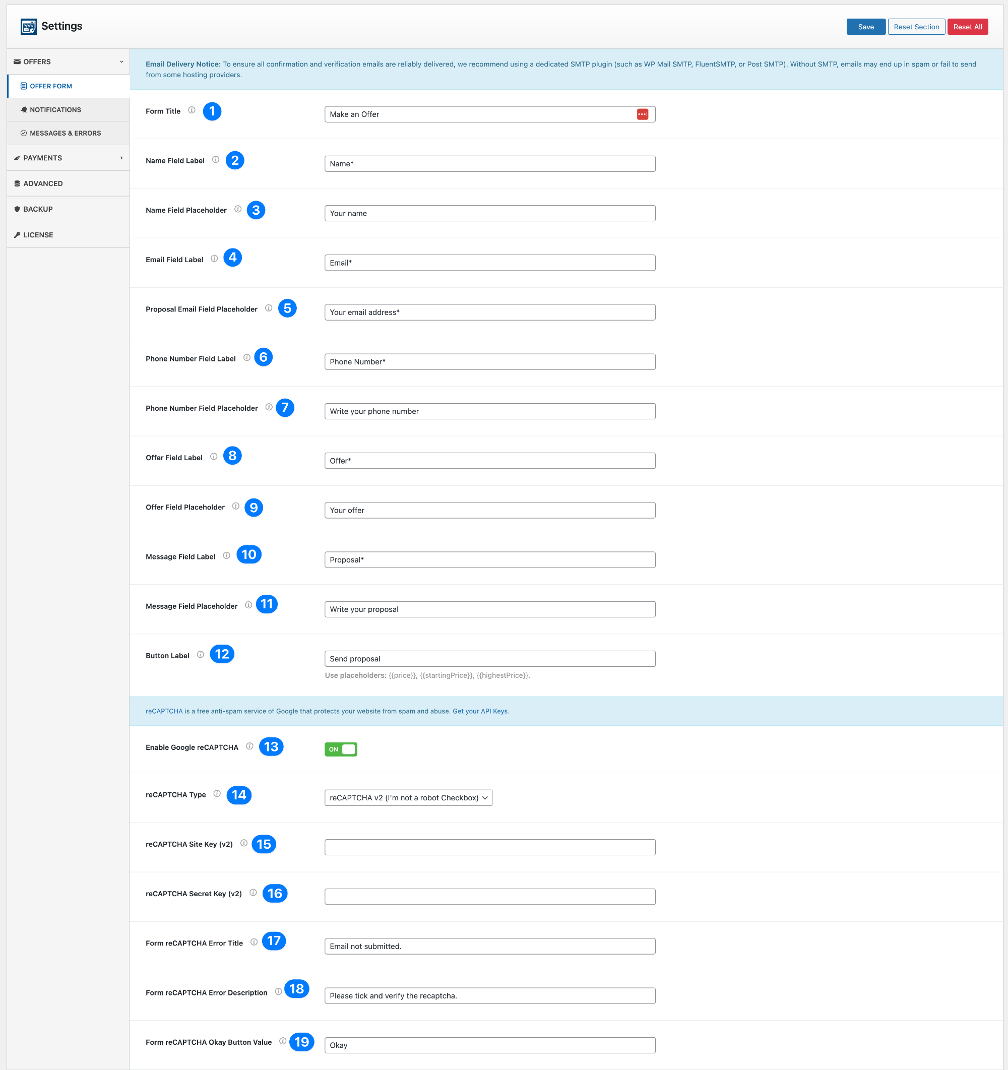 Domain For Sale Offer Form