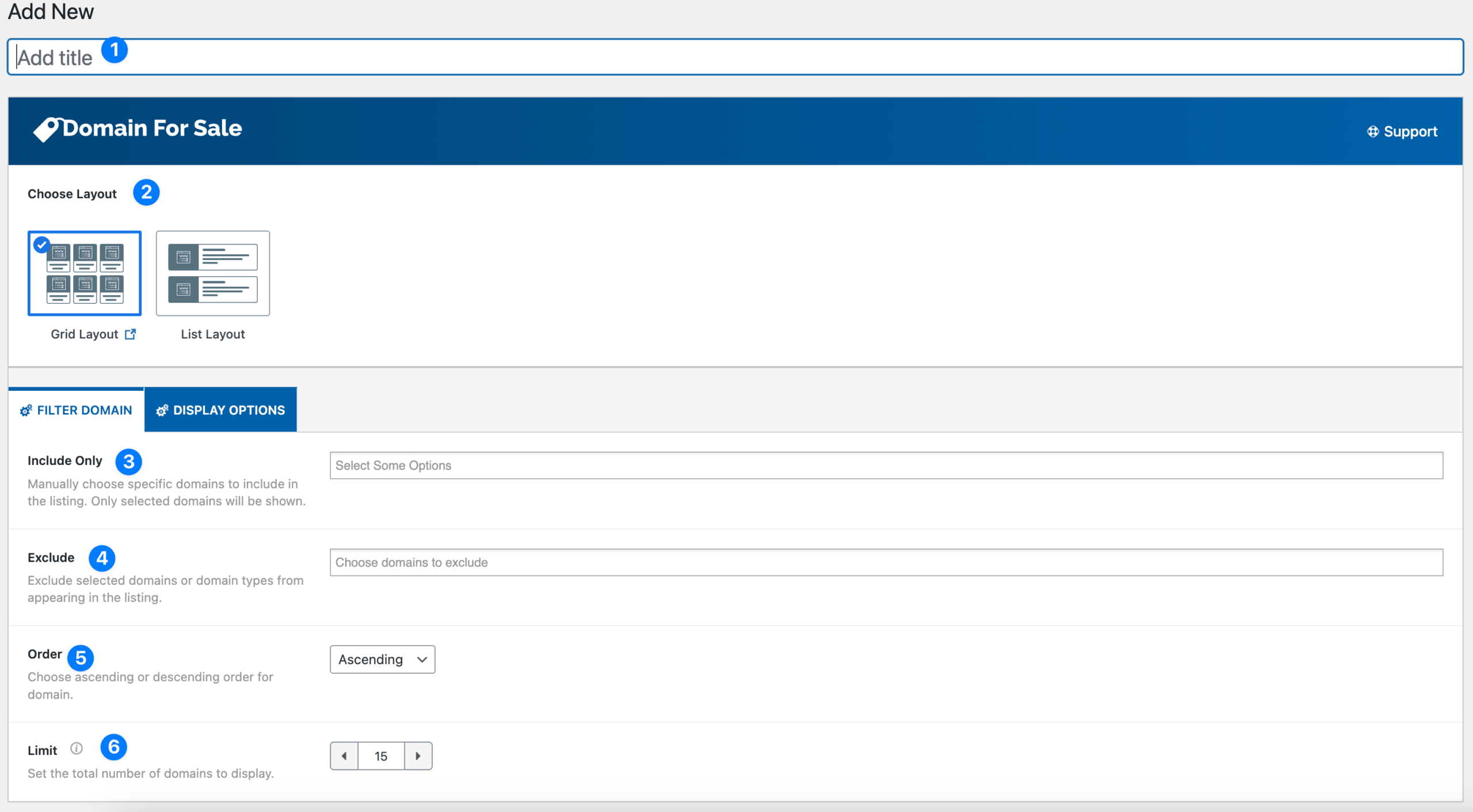 Creating a Domain Listing