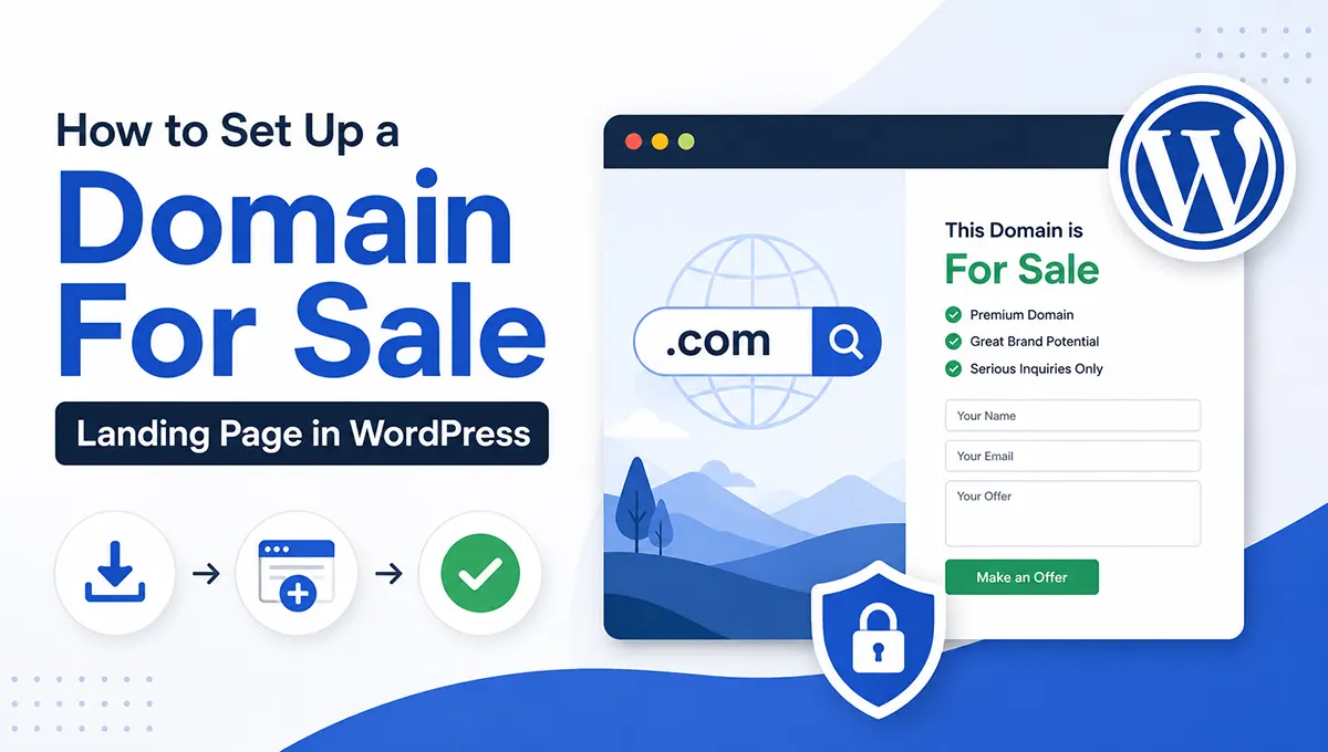 Domain for sale landing page