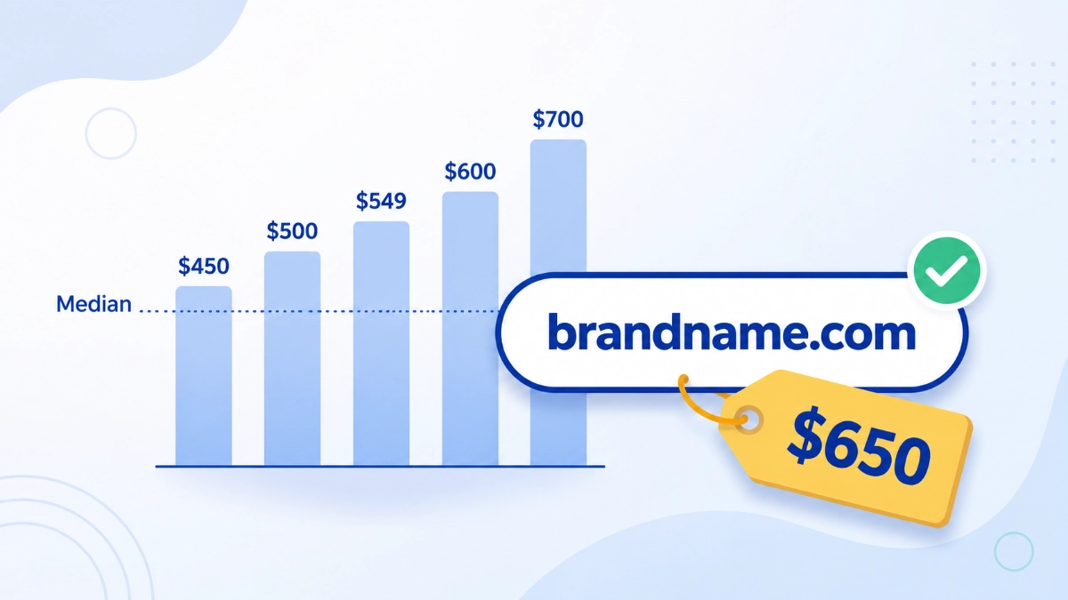 Pricing a domain for resale using the median of comparable sales