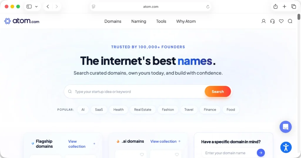 Atom - best domain marketplace