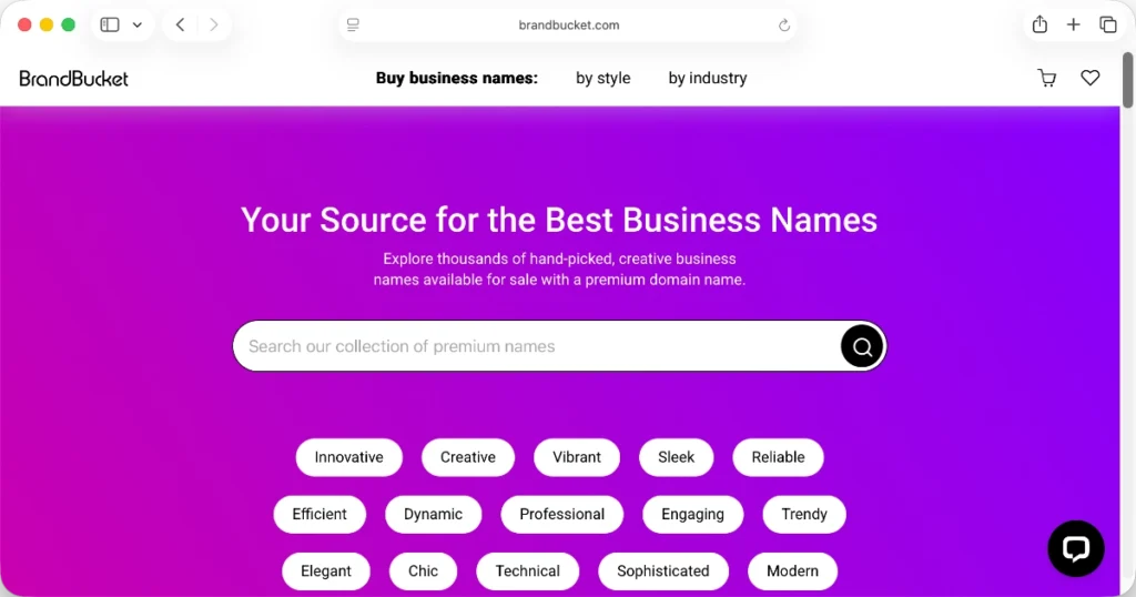Brand Bucket - brandable domain marketplace