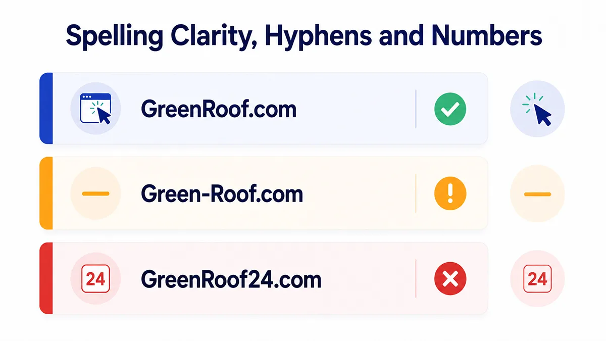 Clean domain name compared with hyphenated and numbered versions of the same name