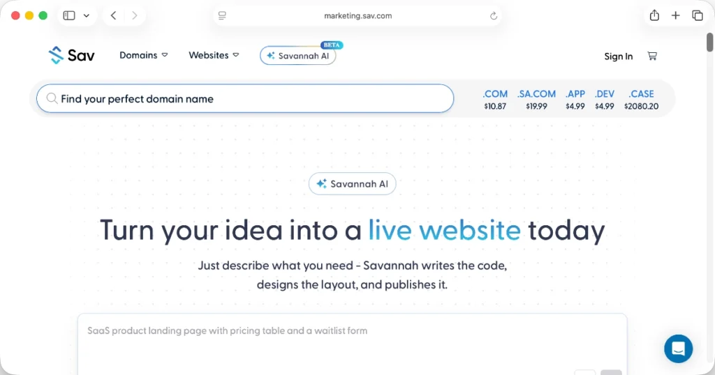 Sav Marketplace - sell a domain privately